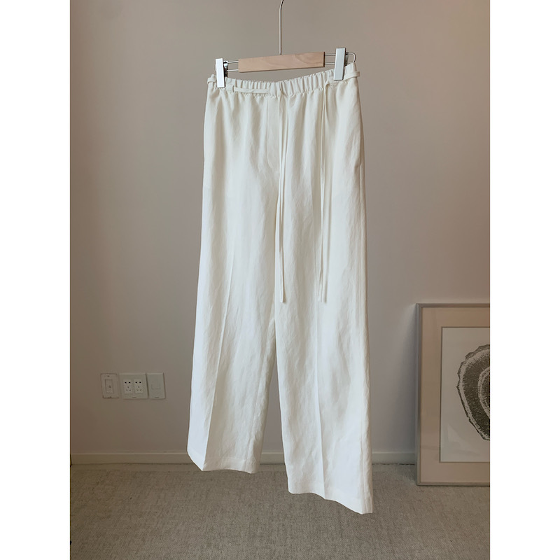 Old Money-Like White Pants Silk + Linen Slimming Look and Leg-Lengthening Small Straight Casual Pants for Women 25 Summer