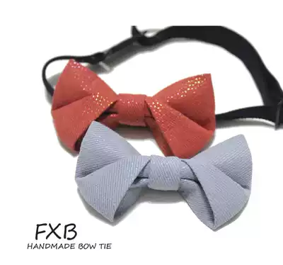 FXB handmade orange Gray 8-character knot 100 days Baby bow tie old boy baby bow tie flower