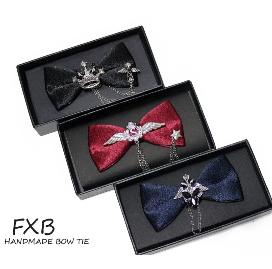 FXB handmade brooch Korean solid color collar flower boy show bow tie in the big children's British bow tie