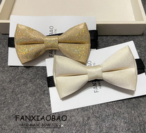 FXB handmade rice white gold boy small bow tie baby boys and children student shirt all-match performance bow tie