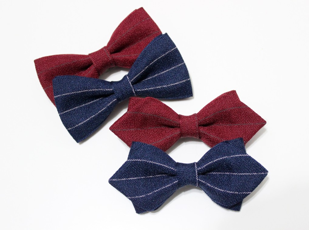 FXB red and blue striped children's bow tie Safety pin Elastic band Boy's year-old baby small bow tie