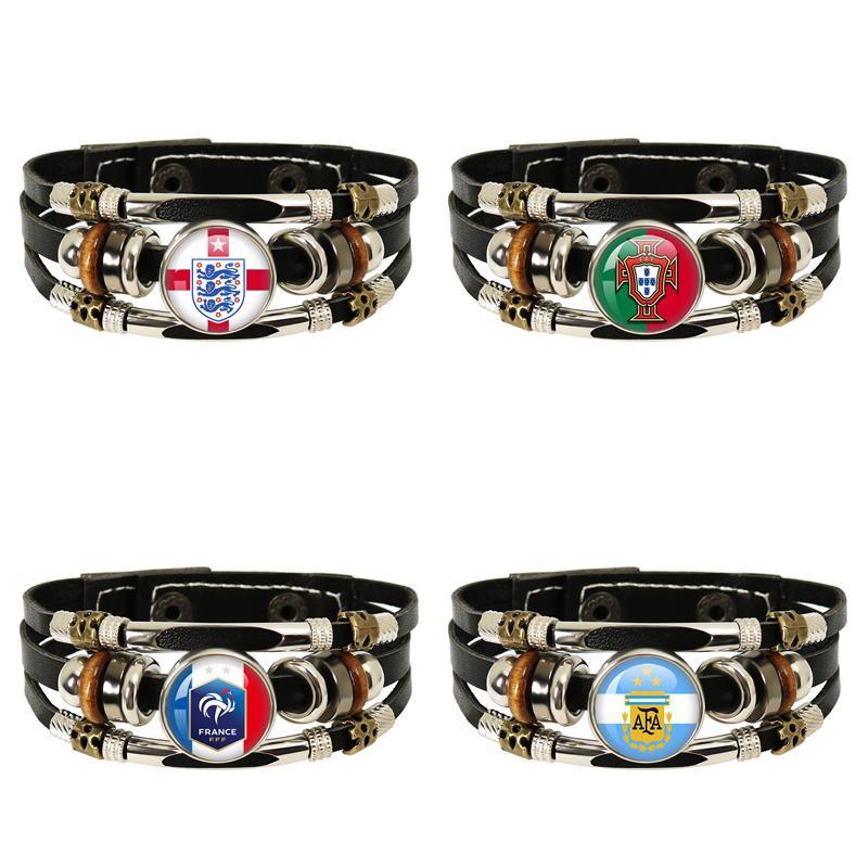 2026 World Cup England France Argentina France Germany Team Adjustable Football Bracelet Wristband