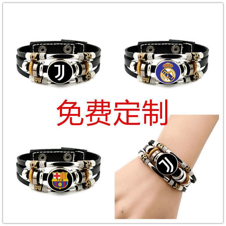 Fan Merchandise Football Clubs Barcelona Real Madrid Manchester United Manchester City Bayern Juventus Leather Bracelet Wristband Wristband
