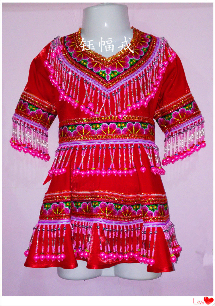 High-end custom Miao ethnic clothing Yunnan Wenshan Honghe Miao ethnic group featured children suit 1-4 ½ years old