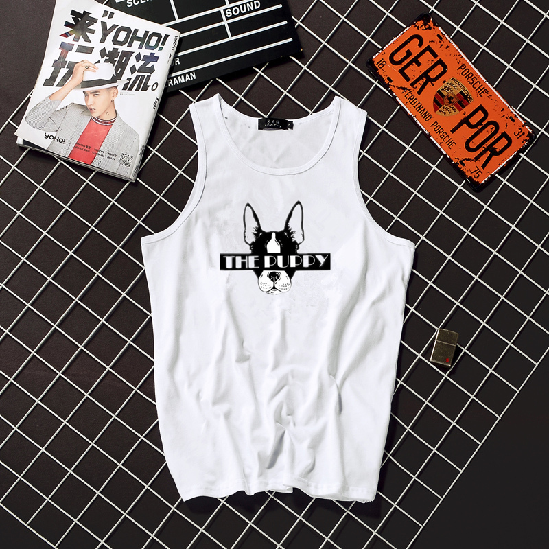 Dog Year Wangwang cotton vest nam thể thao lỏng lẻo mùa hè thủy triều mồ hôi vest giản dị phần mỏng thoáng khí không tay t áo thể thao nam