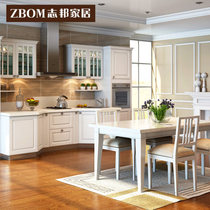 Zhibang Home Classic Molded Kitchen Quartz Stone Countertop Kitchen Cabinet North American Style Integrated Kitchen (Deposit)