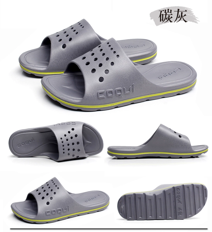 COQUi mát mẻ vui vẻ dép và dép nam mùa hè của nhà dép đi trong phòng tắm non-slip đáy mềm bath nhựa nam dép dép quai ngang nam
