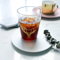 Nordic Ins original bronzing letter net red glass High temperature coffee cup Milk cup Juice cup Drink cup