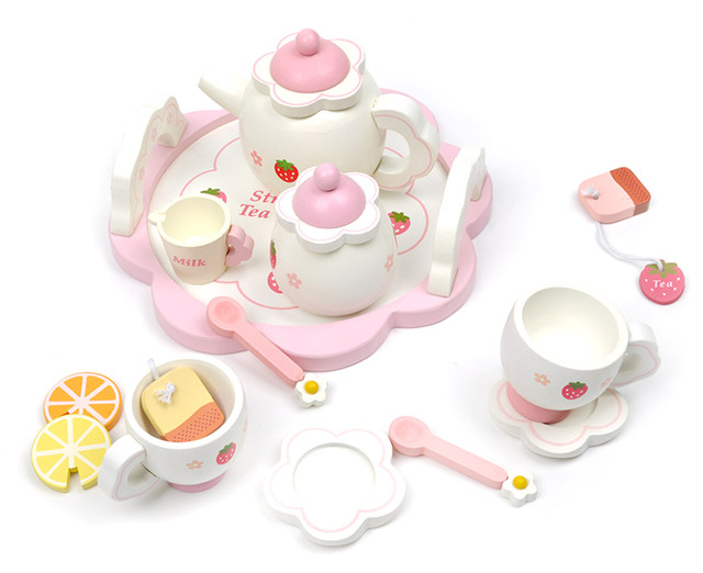 wooden afternoon tea set