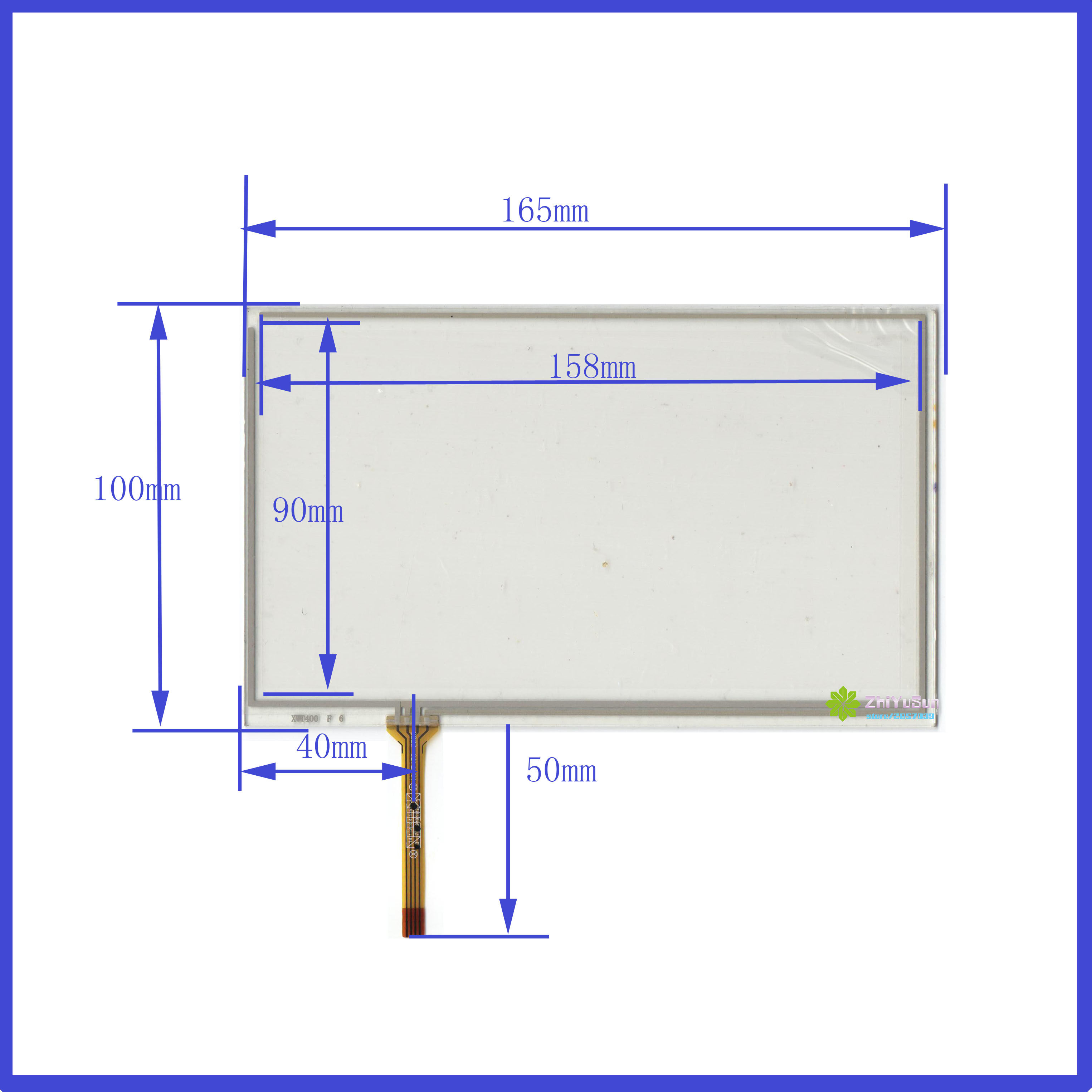 XWT400 7 inch on-board touch handwritten outside screen glass 165 * 100 Universal handwriting plate distance from left 40