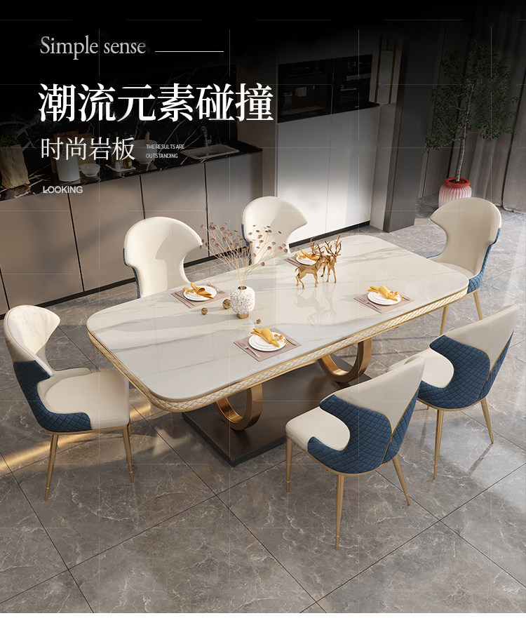 Elevate Your Space: Glossy Sintered Stone Dining Set & Chairs - Taobao product photo 6
