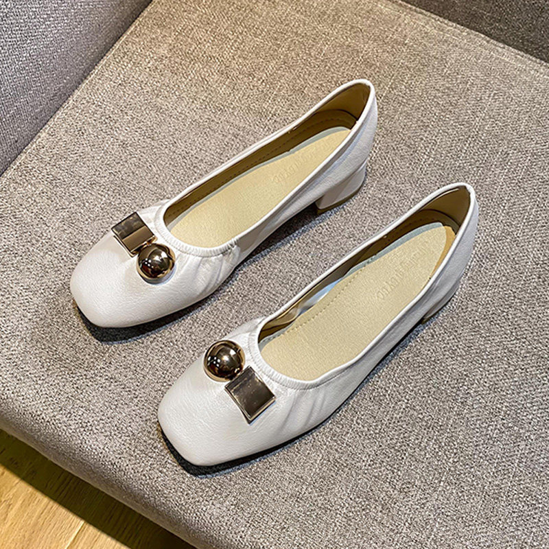 Square head light mouth woman 2022 Summer new fashion 100 hitch female wind in heel with rough heel