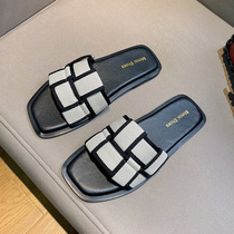 Uncle MJ niche design sandals for women summer new style lazy outer wear versatile flat bottom comfortable flip flops