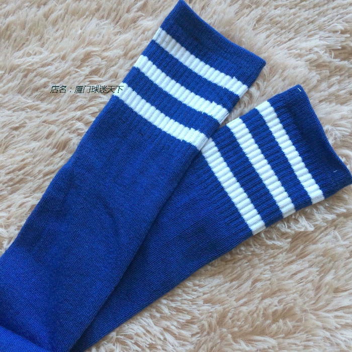 Vớ bóng đá trẻ em trong vớ cotton mỏng màu xanh vớ học sinh trên đầu gối vớ bóng đá trong vớ thể thao ống găng tay thủ môn xịn	