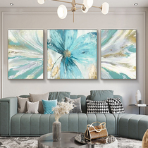 Hand-painted Oil Painting Flower Abstract Living Room Sofa Decoration Painting Triptych Atmosphere High-end Modern Light Lavish Restaurant Hanging Painting