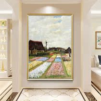 American light and luxurious outdoor oil painting pure hand painted harvest wheat field scenery frescoed European-style living room atmosphere decoration painting