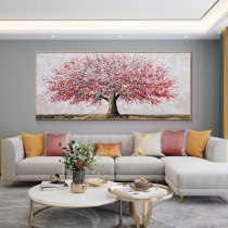 Hair Treasure Tree Oil Painting Original Living Room Decoration Painting Modern Brief Great Light Lavish Painting Pure Hand Painted Background Painting Horizontal