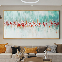 Light Extravagant Living Room Oil Painting Horizontal version modern minimalist restaurant Blue Decorative Painting Hand-painted large Abstract Hung Painting Advanced Sensation