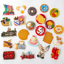 Creative magnetic stickers refrigerator stickers three-dimensional simulation food kitchen appliances home decoration stickers magnet posts