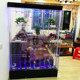 Water curtain wall wine cabinet screen living room fish tank decorative entrance partition flowing water wall acrylic bubble wall humidification wall