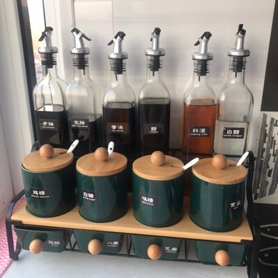 Kitchen Soy Sauce Seasoning Sign Bottle of MSG Gourmet Five Cereals Classified WATERPROOF STICK ADHESIVE LABEL STICKER