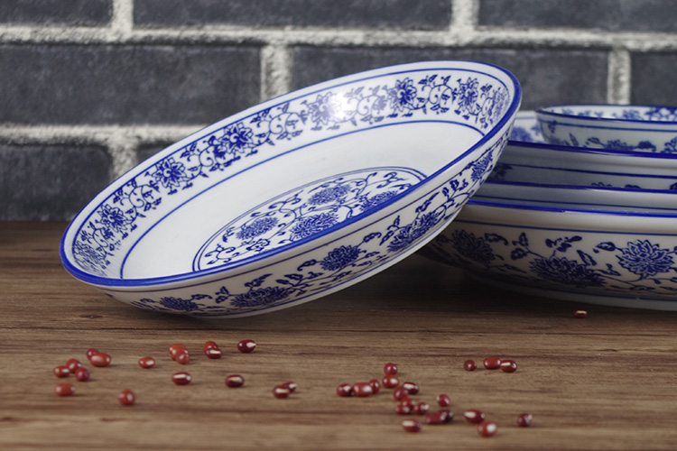 Đĩa sứ trắng xanh và đĩa sứ bát đĩa salad 剁 tiêu lớn đầu cá hấp món ăn retro nhà hàng bộ đồ ăn hấp trứng sườn - Đồ ăn tối dĩa nhỏ
