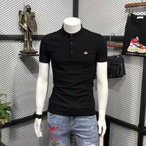 Polo shirt short sleeve mens lapel cotton youth trend Joker Paul shirt business shirt summer body