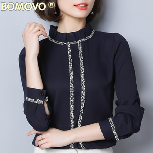 Mùa thu áo nữ 2018 giải phóng mặt bằng cổ áo sơ mi cổ áo nữ dài tay áo voan nước ngoài áo sơ mi nhỏ nữ mùa thu quần áo
