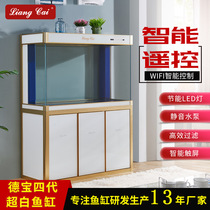 A manufacturer of medium and large bottom filter aquarium fish tank custom household ultra-white glass fish tank ecological Dragon and Fish Tank