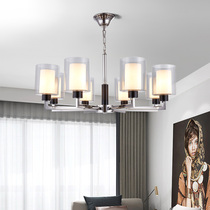 Living room lights Modern Hong Kong-style light luxury stainless steel chandelier Creative atmosphere does not rust restaurant lights Model room chandelier