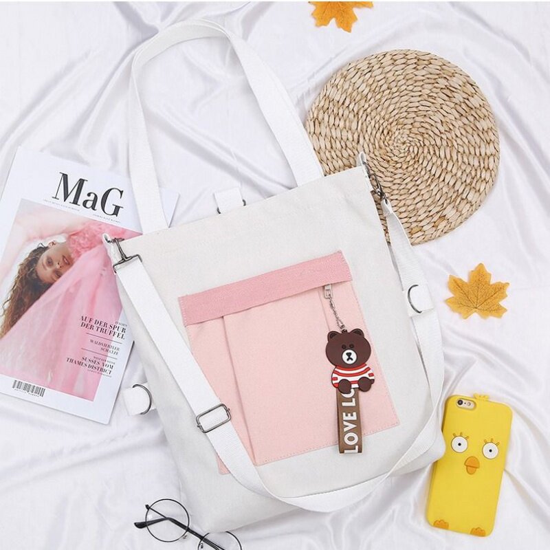 2020 new slanted satchel schoolgirls Han version 100 lap single shoulder multipurpose sails buns buns original accommodation large capacity cloth bag