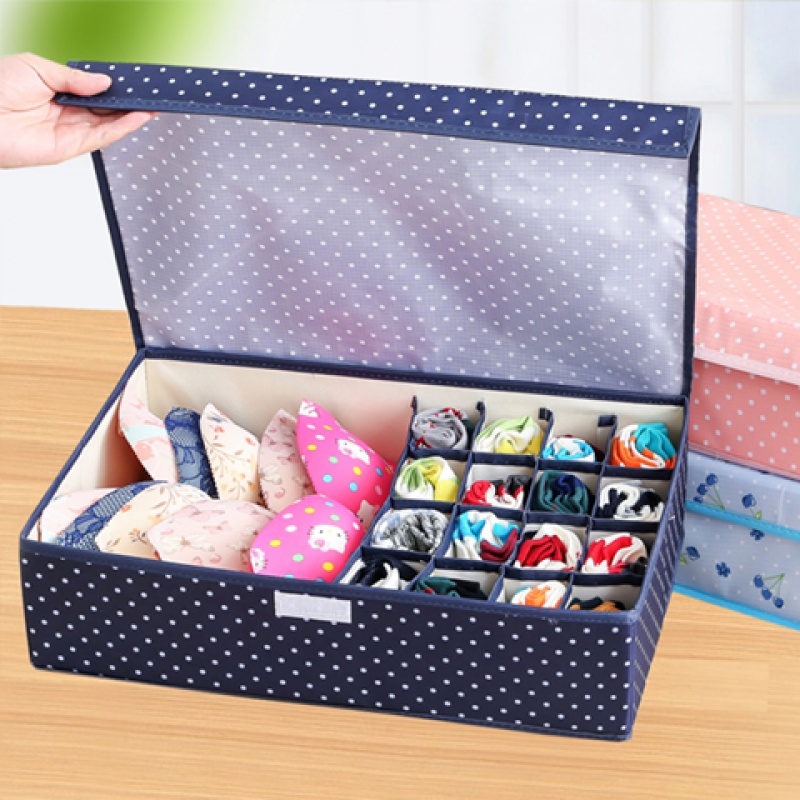 Rishang underwear storage box fabric household sorting box Oxford cloth socks underwear bra storage box with lid