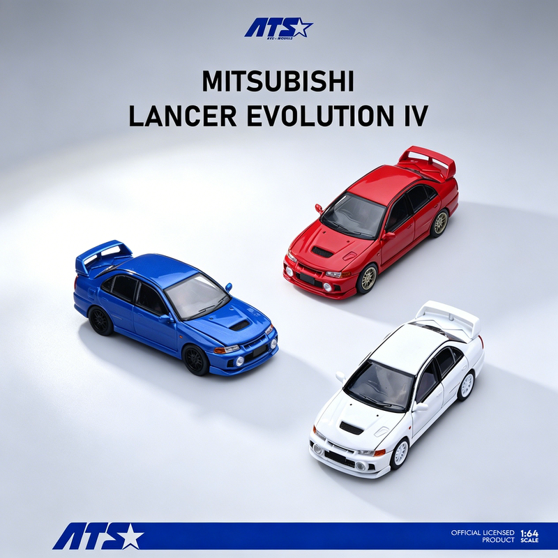 Ats Mitsubishi Evo4 Generation Lancer Open-Top Version 1:64 Alloy Car Model Collectible Display Piece
