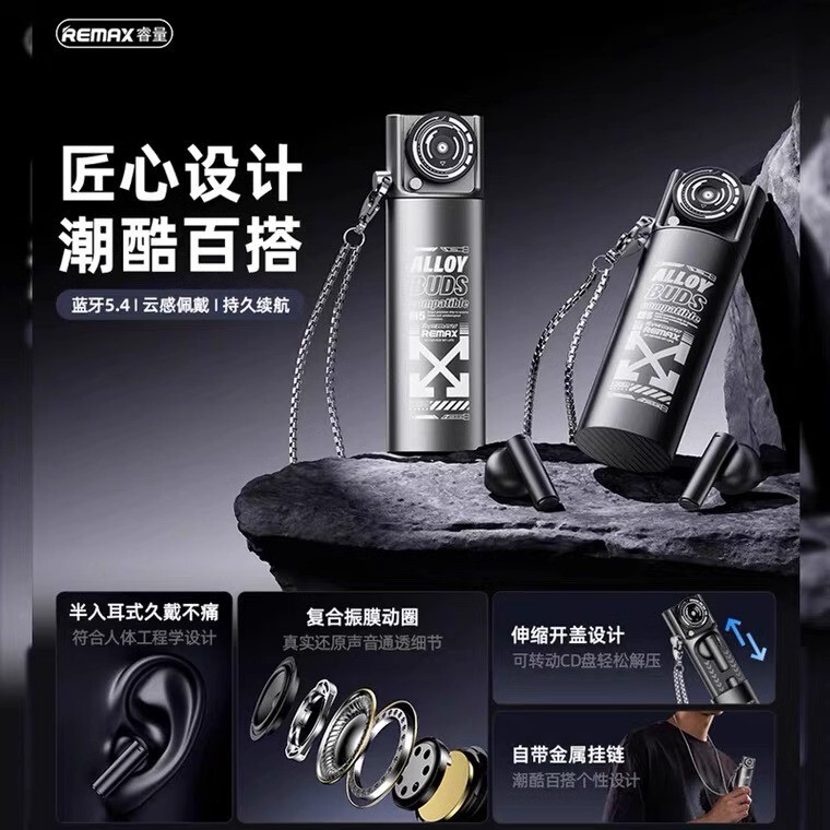 Remax/Ruiliang Cool Metal Body M5 True Wireless Bluetooth Headphones Hifi Sound Quality Sports Music Headphones