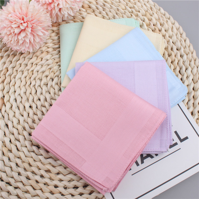 Pure sunny multicolor ladies sweat-absorbing cotton handkerchief solid color cotton thin cloth handkerchief carry-on boutique gift box