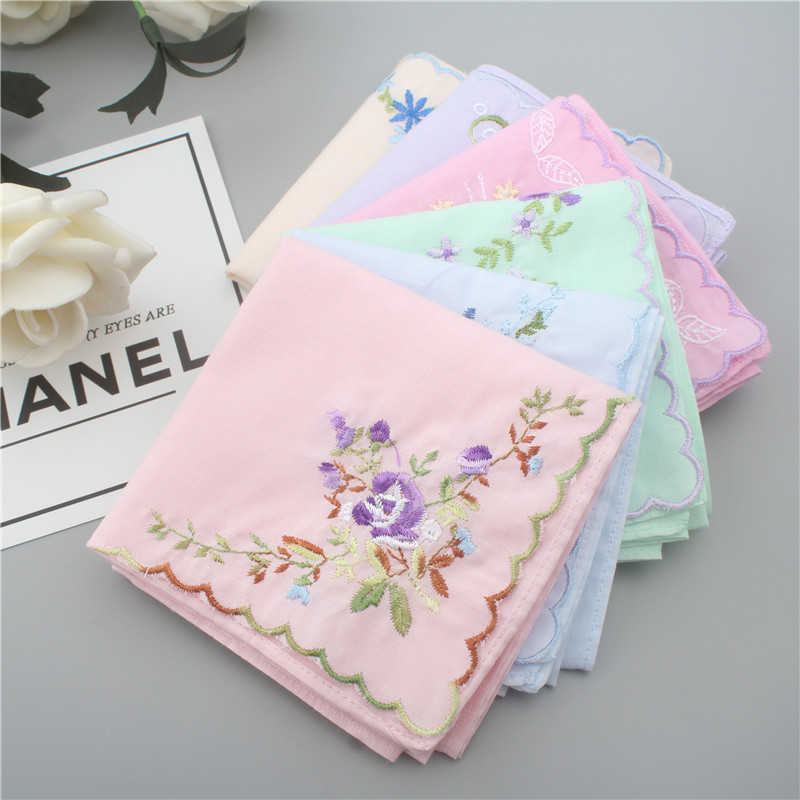 Embroidered handkerchief retro style cotton embroidered cotton ancient handkerchief to wipe sweat thin cloth single-layer gift box