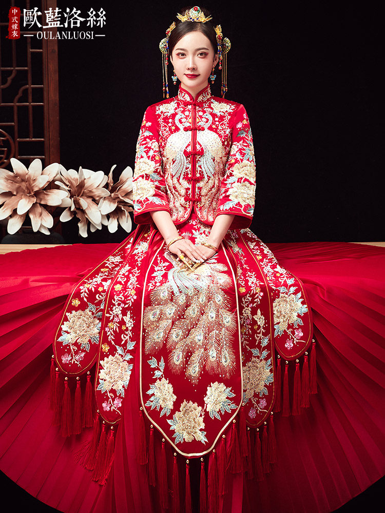 Xiuhe dress bride 2021 new summer wedding toast dress thin Xiuhe female Chinese dress wedding dress