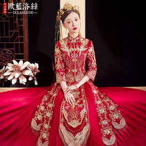 Xiuhe dress bride 2021 new wedding dragon and phoenix coat thin Chinese dress toast dress 2020 Xiuhe womens summer