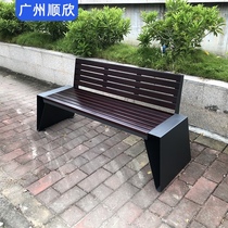 Outdoor plastic wood stainless steel park chair garden leisure chair Square community backrest bench scenic area outdoor rest chair
