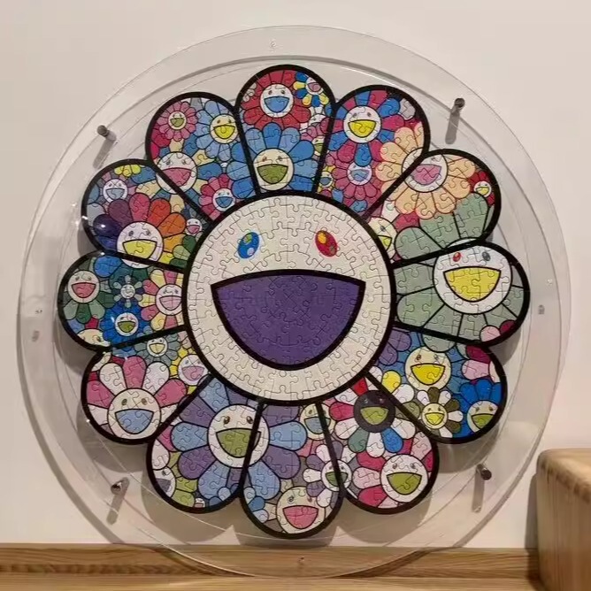 Acrylic Puzzle Frame Acrylic Photo Frame Picture Frame Sunflower 50cm 55 Flower Round Photo Frame Mounting