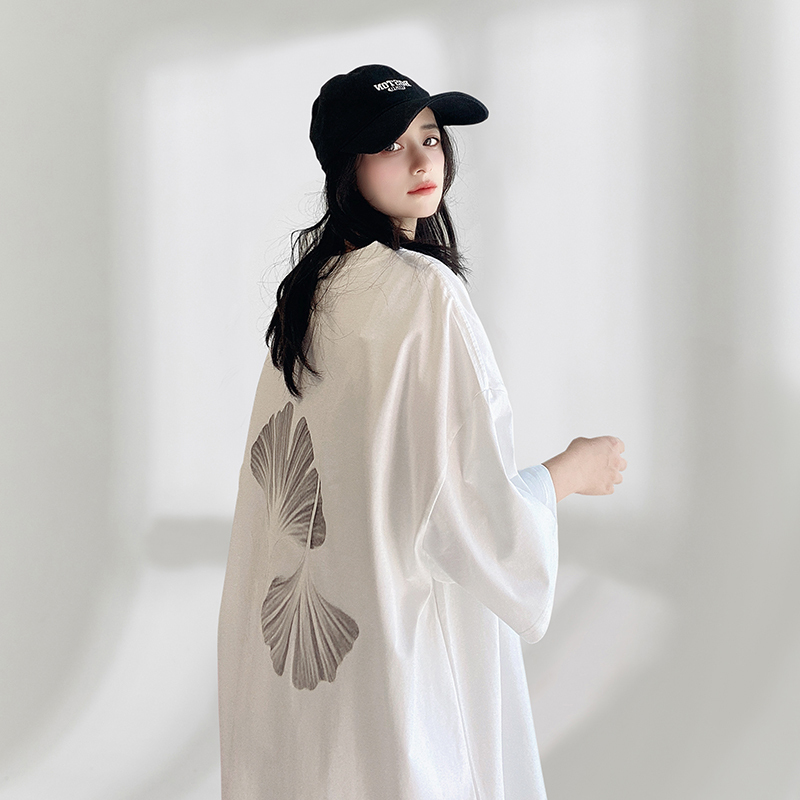 Mid-Length Short-Sleeve T-Shirt for Women That Covers the Hips, Loose Fit, Oversized, European Style, Trendy, Age-Reducing, Makes the Lower Body Look Smaller, Summer