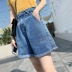 Thời trang váy ngắn nữ mùa hè 2019 phiên bản mới của Hàn Quốc diện đồ đáy đơn giản với quần jeans cạp cao tự nhiên - Quần jean