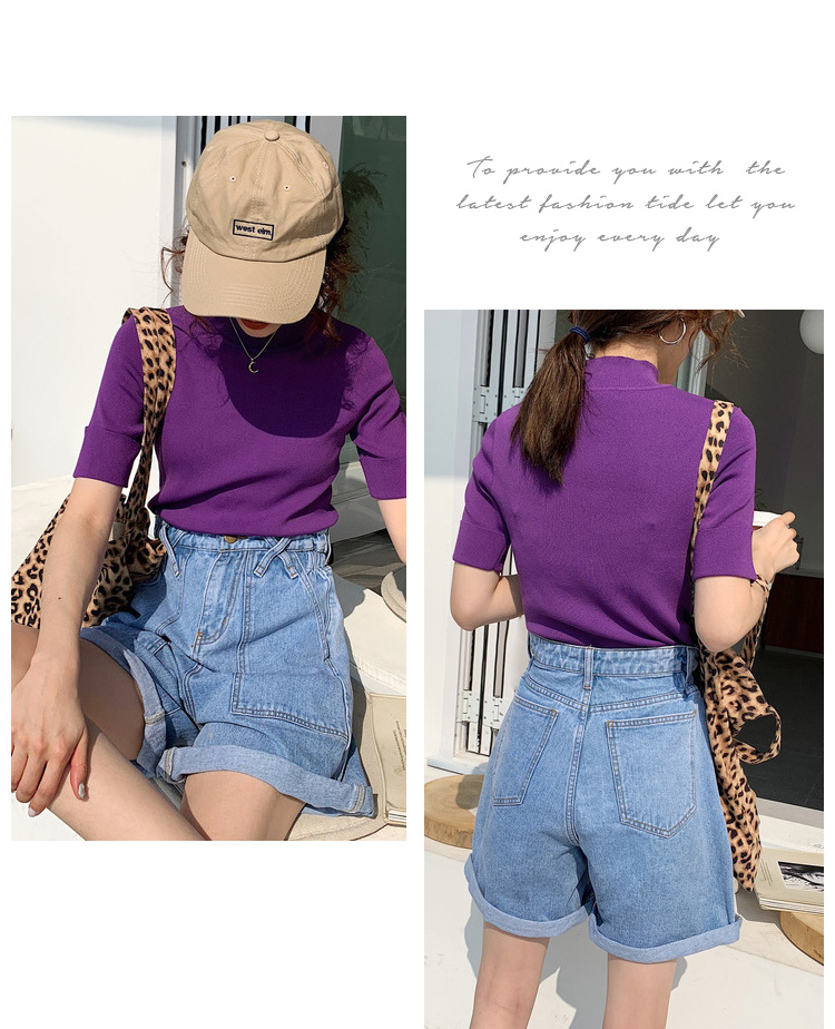 Thời trang váy ngắn nữ mùa hè 2019 phiên bản mới của Hàn Quốc diện đồ đáy đơn giản với quần jeans cạp cao tự nhiên - Quần jean short bò nữ đẹp