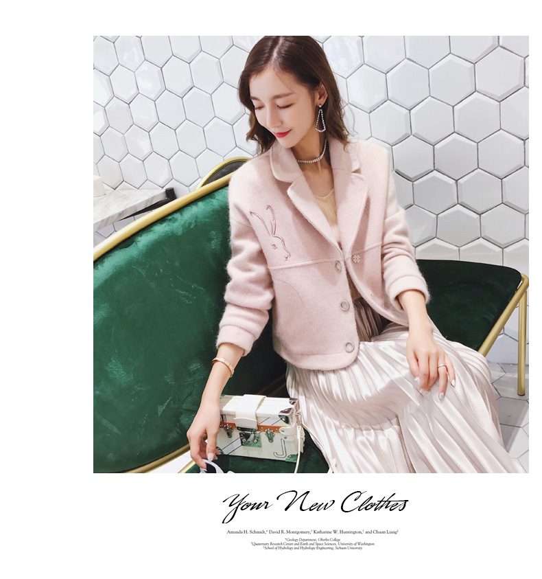 Awakening Thiên Đường áo len nữ đoạn ngắn chống mùa giải phóng mặt bằng 2018 mới của Hàn Quốc phiên bản của tự trồng nhỏ của phụ nữ mùa đông áo khoác nhung tăm nữ