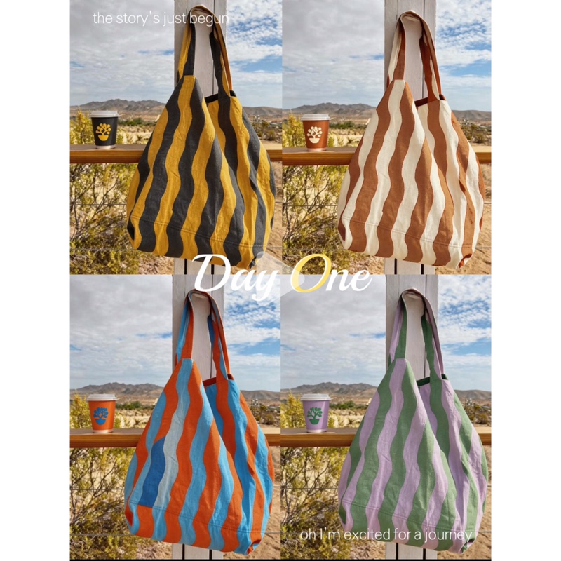 Canvas Bag for Women, Original Design, Single Shoulder, Striped, Large Capacity, Lazy Style, Versatile for Commuting, Super Stylish, 2026 New Model