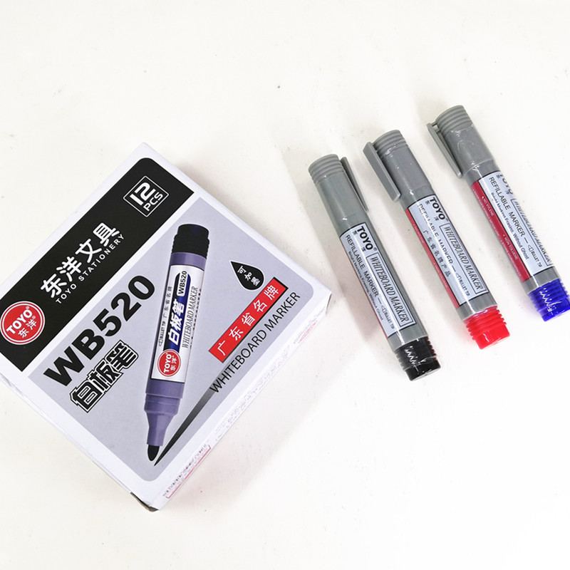 Toyo Mass Capacity Whiteboard Pen WB-520 Small Blackboard Whiteboard Pen Durable Wipe Whiteboard Pen WB-528