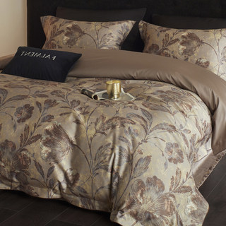 American-Style Retro High-End 100S Long-Staple Cotton Four-Piece Bedding Set for Sleeping Naked, Satin Bed Linens for Master Bedroom