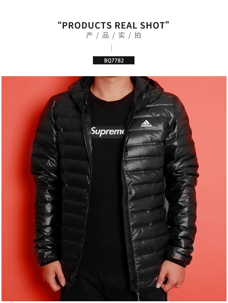 Áo khoác nam Adidas down 2018 mùa đông trùm đầu chống gió thể thao áo ấm xuống BQ7782 áo phao gile