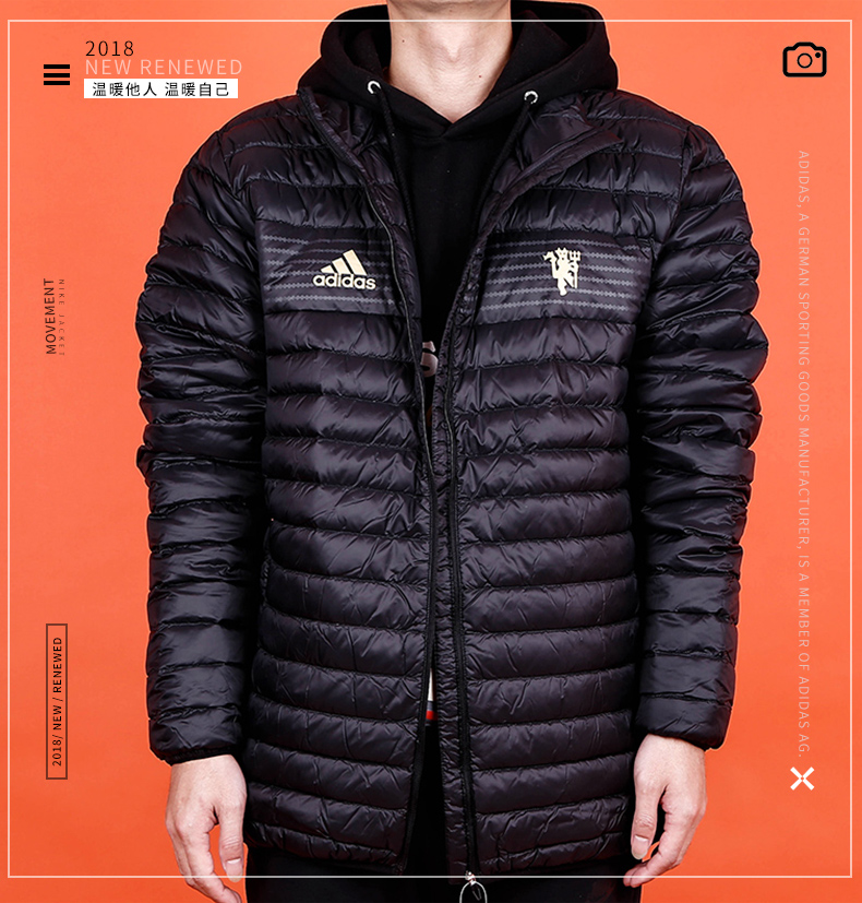 Adidas down jacket nam 18 mùa đông mới ngoài trời áo lông ấm áp xuống áo khoác thể thao CY6114 áo khoác sát nách nữ
