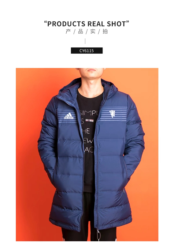 Adidas down jacket nam 18 mùa đông mới ngoài trời áo lông ấm áp xuống áo khoác thể thao CY6114